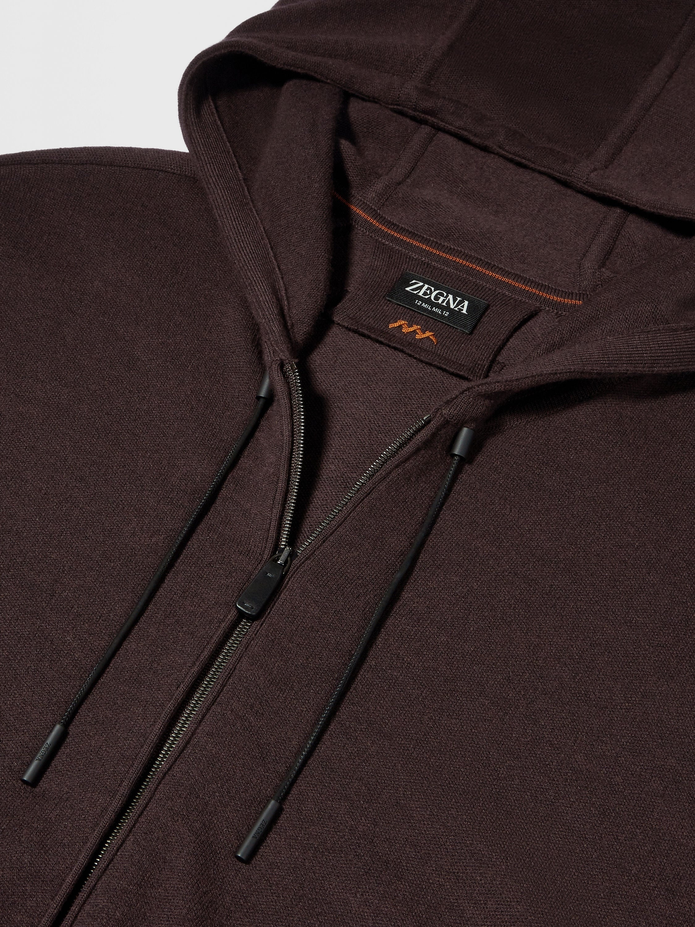 BURGUNDY 12MILMIL12 WOOL FULL ZIP HOODIE - 4