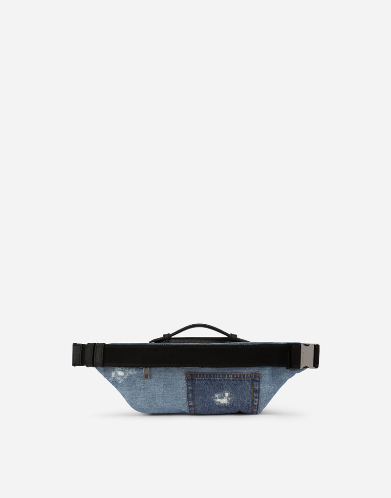 Patchwork denim belt bag 4