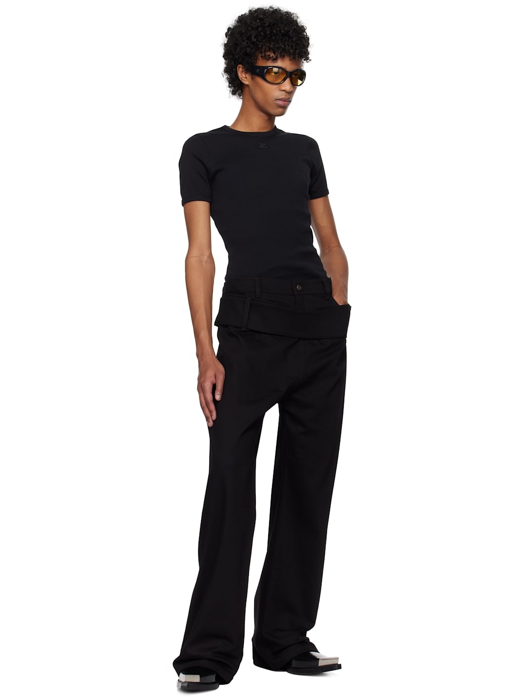 Black Double Belt Jeans - 4