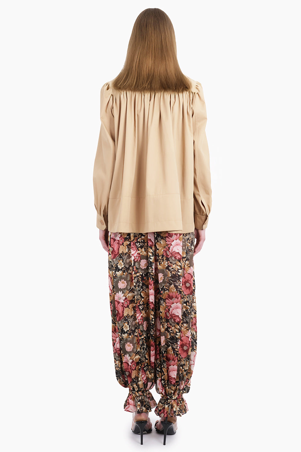 FLORAL PRINT CUFFED HEM PANT | BLACK/MULTI - 5