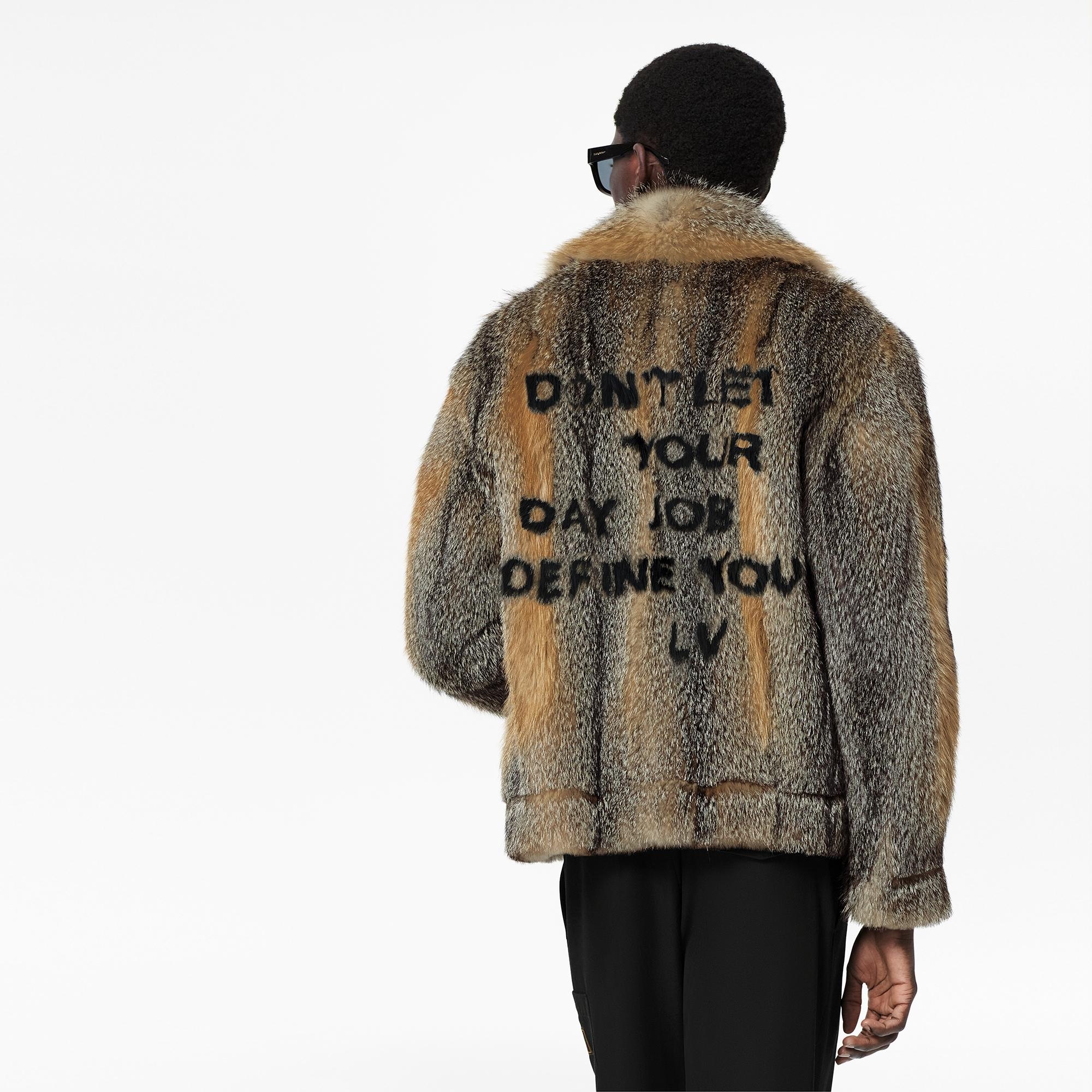 Fur Blouson with LV Lettering - 5