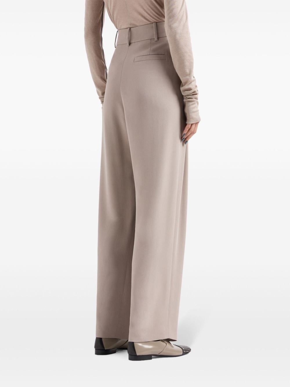 silk-georgette tailored trousers - 3