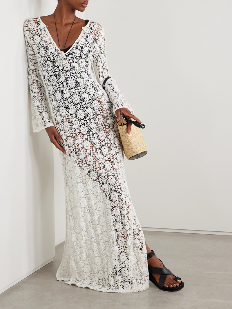 NILI LOTAN Della Crocheted Cotton Maxi Dress outlook