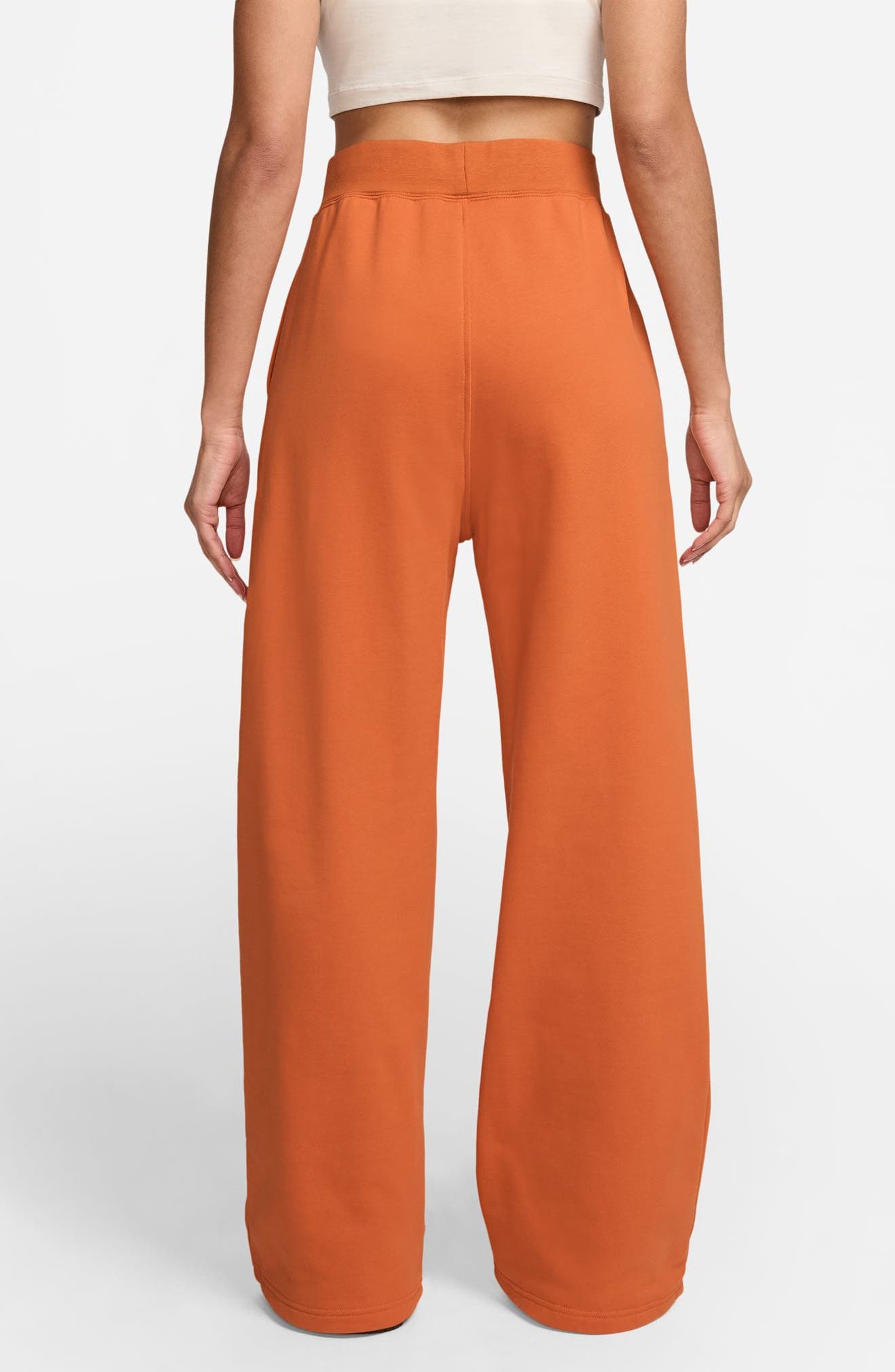 Jordan Flight Fleece French Terry Open Hem Pants in Starfish/Campfire Orange at Nordstrom - 2