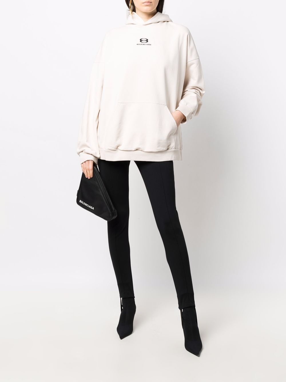 wide logo-print hoodie - 3