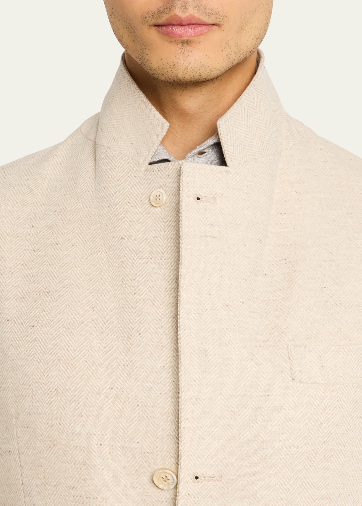 Men's Wool-Cashmere Herringbone Suit - 8