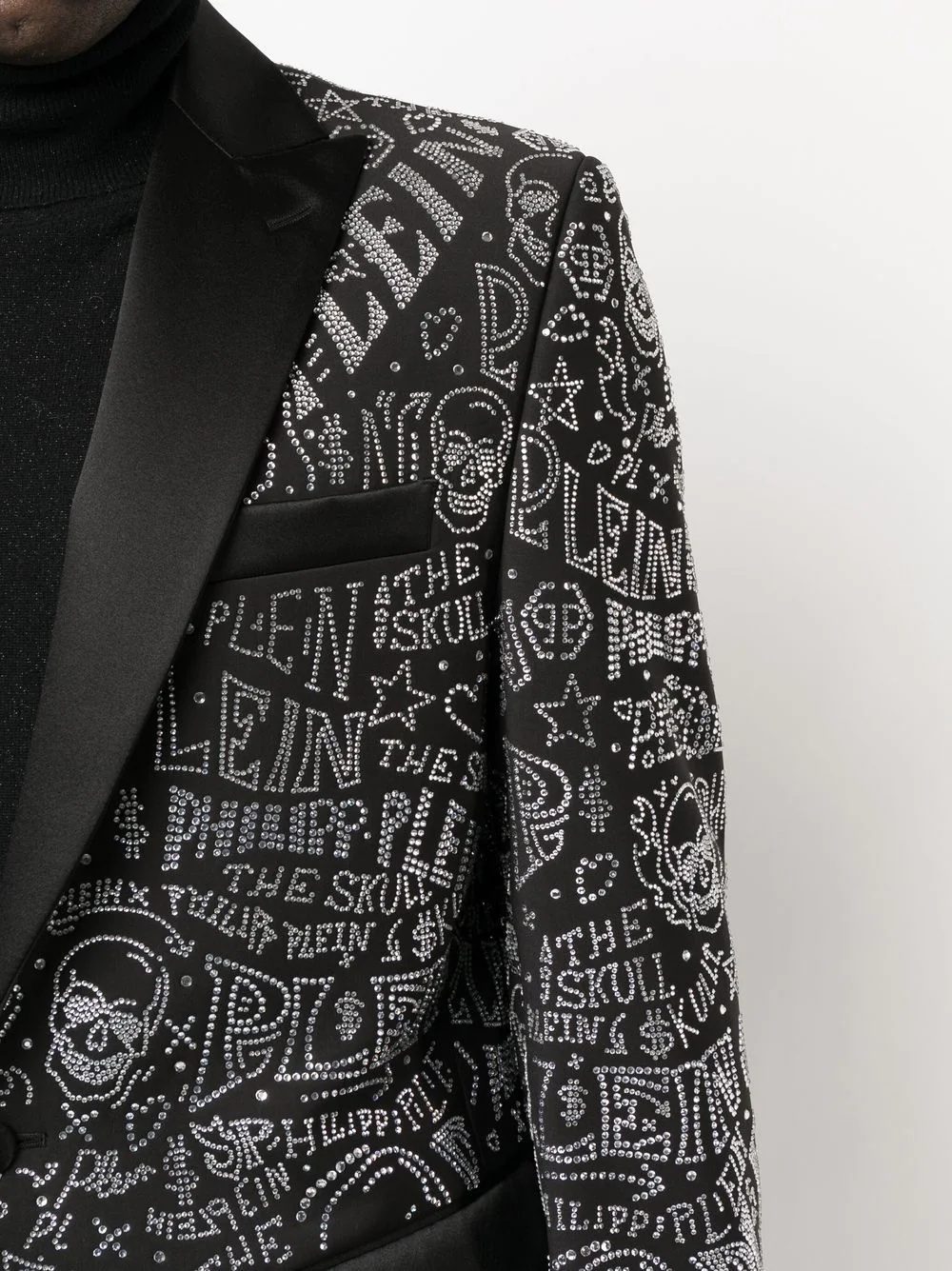 logo-embellished single-breasted blazer - 5