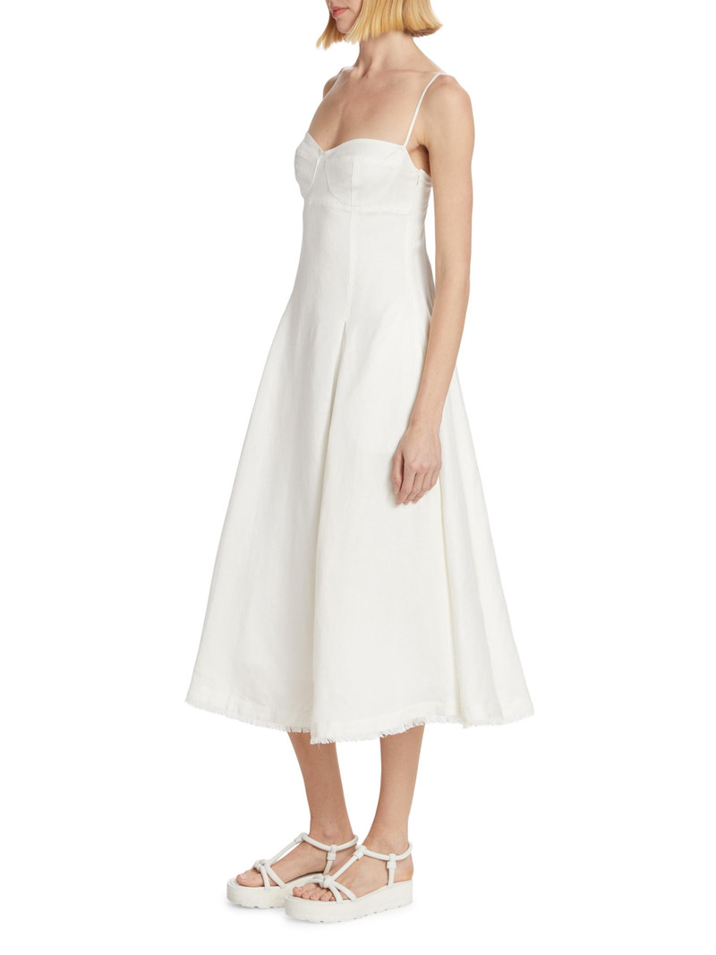 Women's Analise Linen-Blend Bustier Midi-Dress - White 4