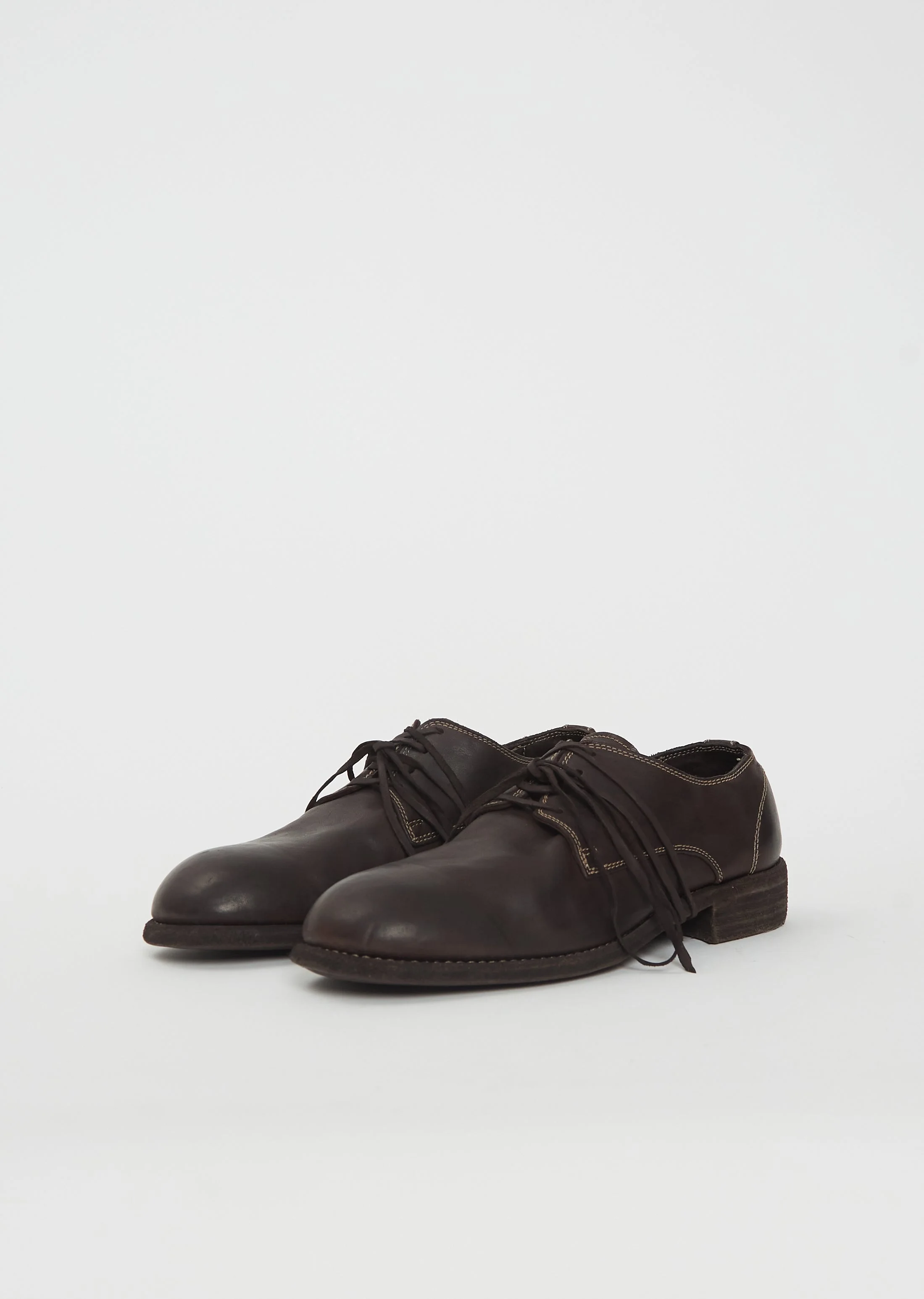 靴 GUIDI CLASSIC DERBY BROWN/39 Guidi Classic Leather Derby — Dark Brown - PF26GU002 | REVERSIBLE