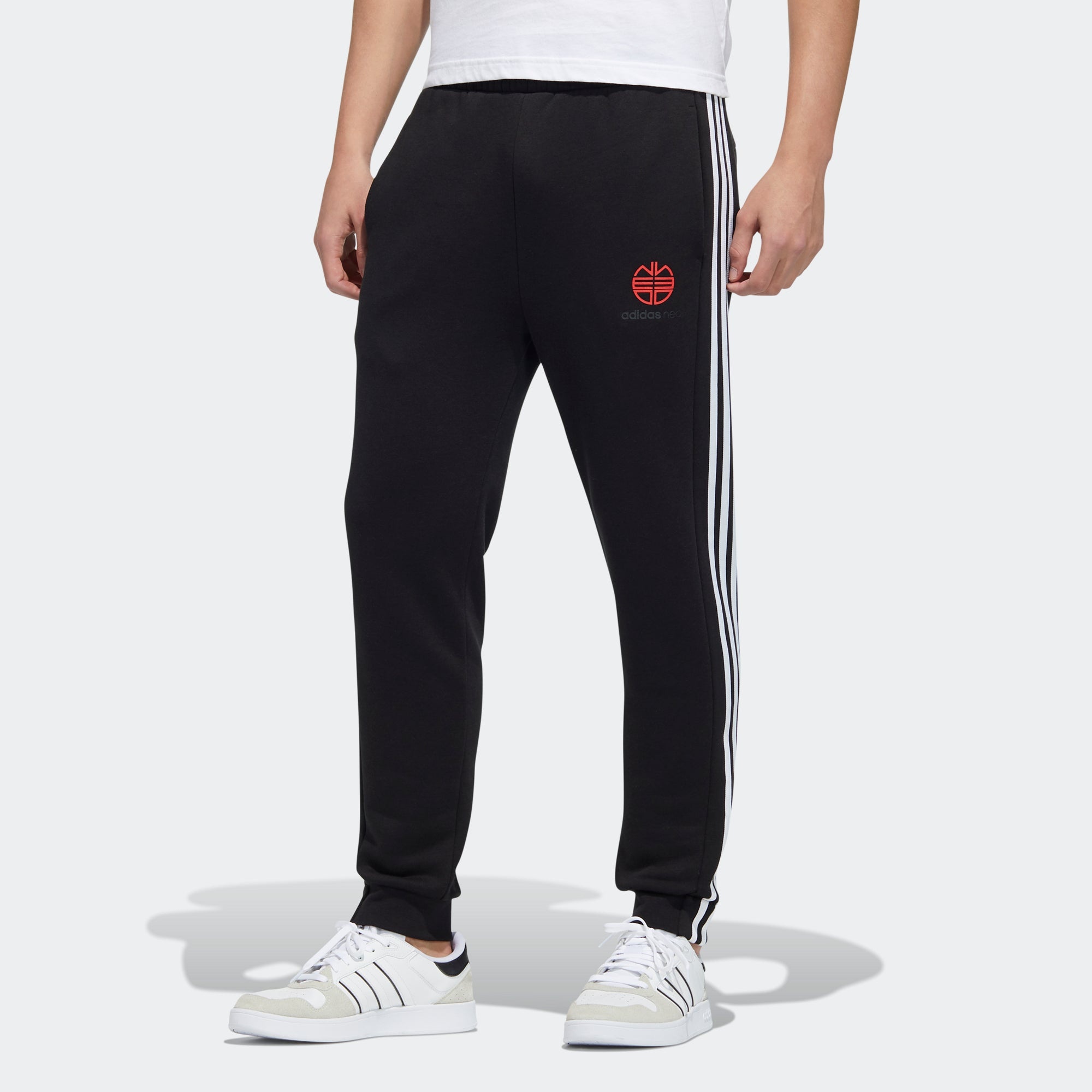 Men's adidas neo Ssfv1 Knit Tp Athletics Sports Fleece Lined Bundle Feet Long Pants/Trousers Black H - 2