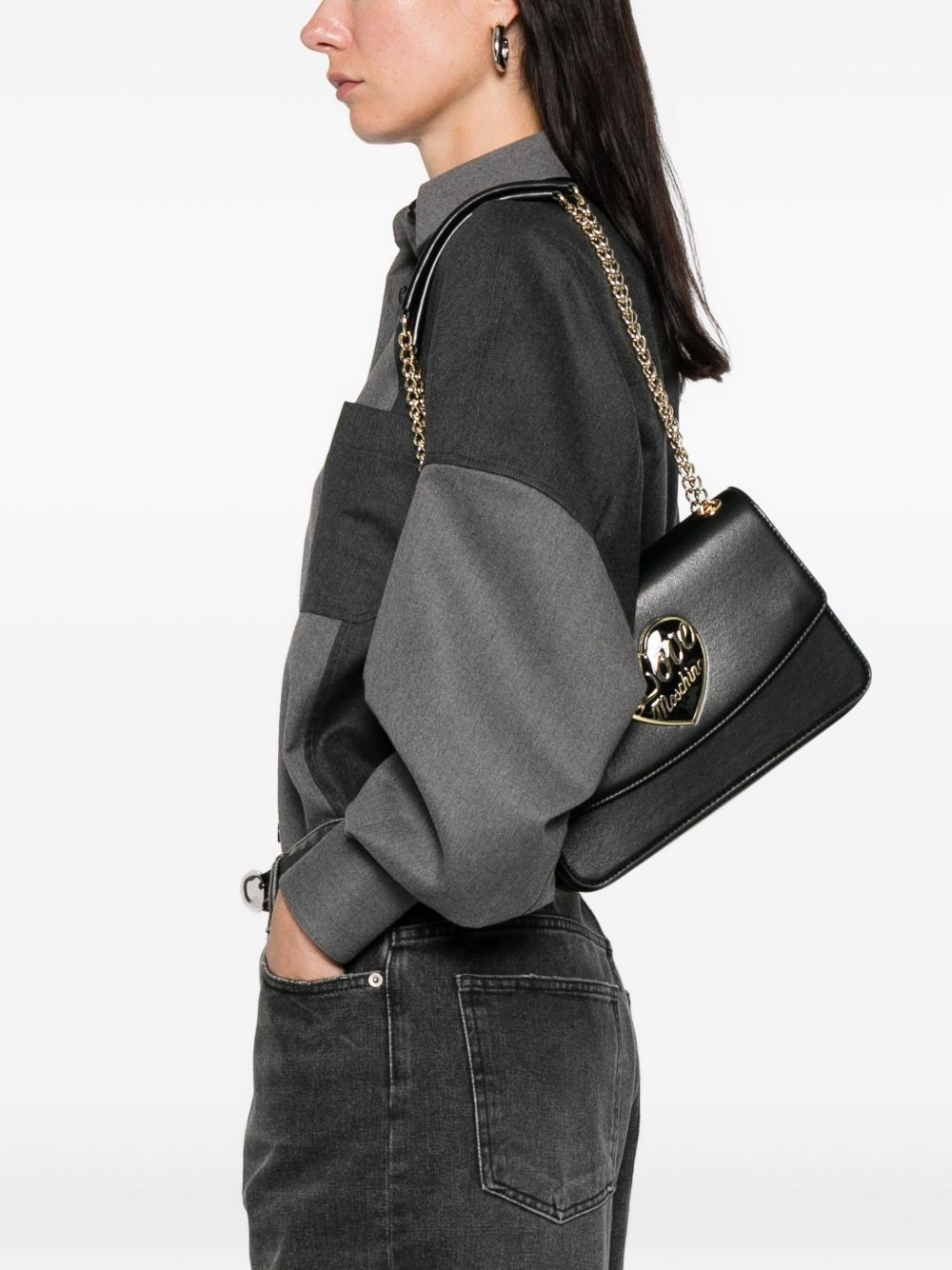 heart-plaque cross body bag - 2