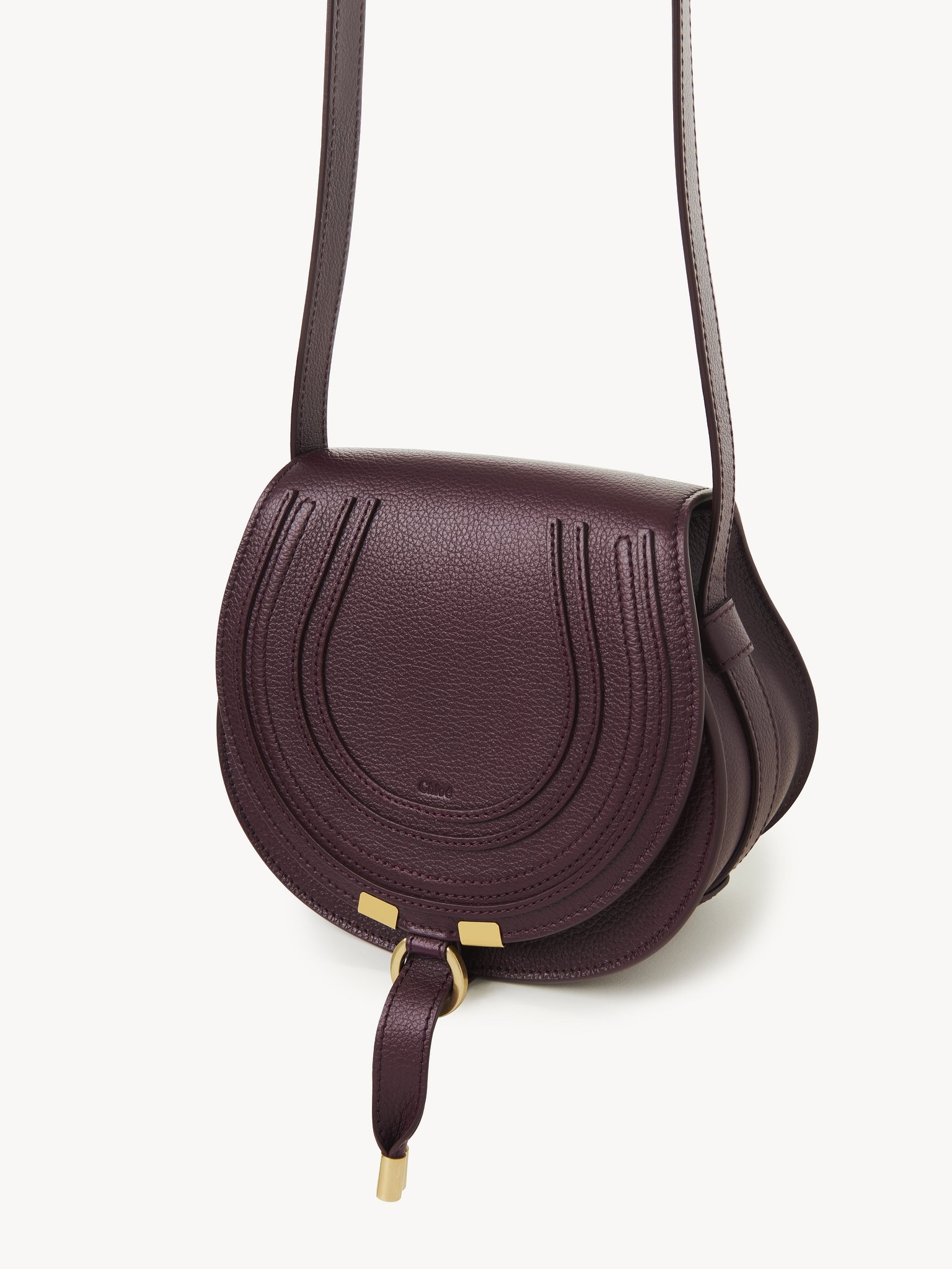 SMALL MARCIE SADDLE BAG IN GRAINED LEATHER - 3