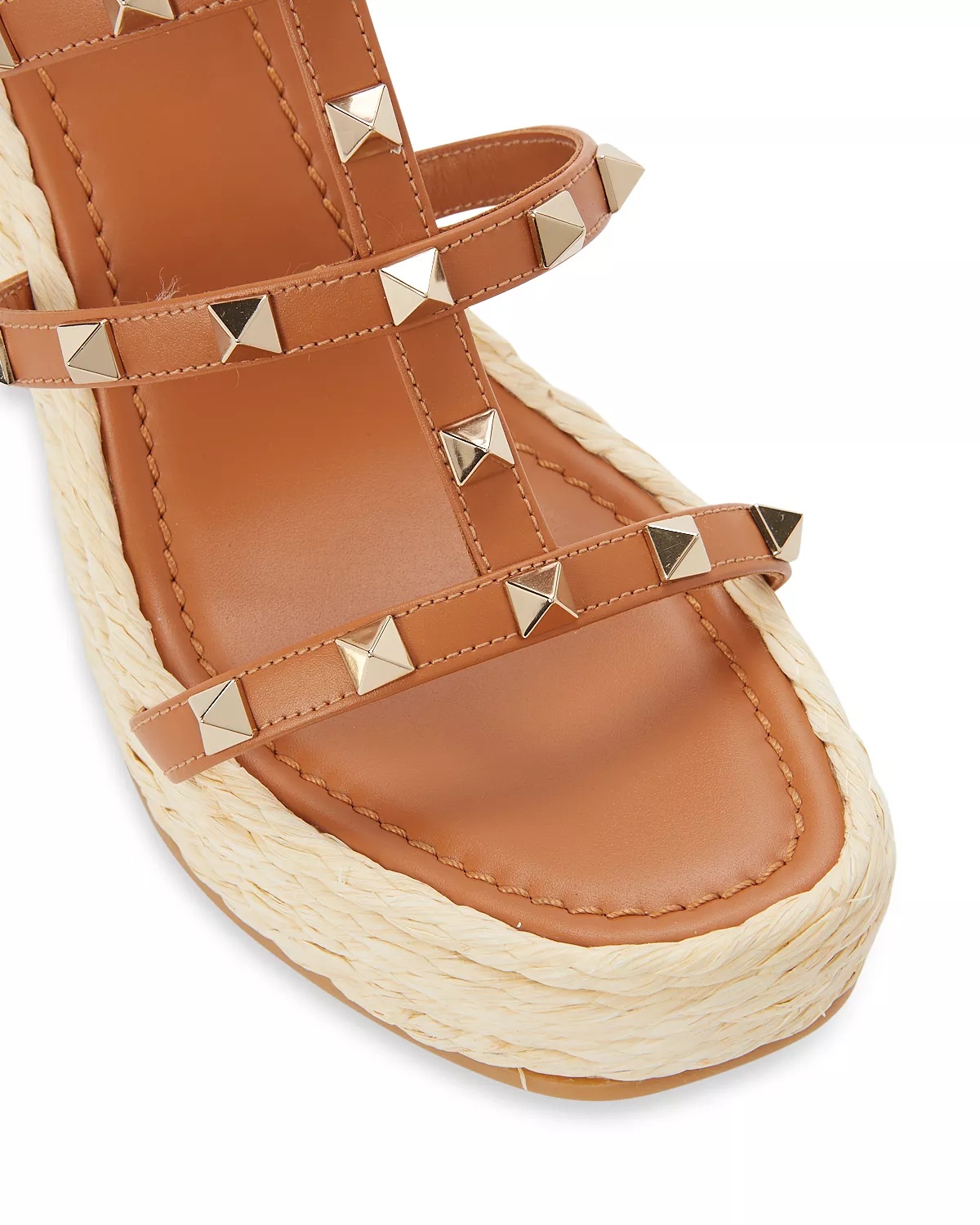 Women's Strappy Studded Espadrille Platform Wedge Sandals - 6