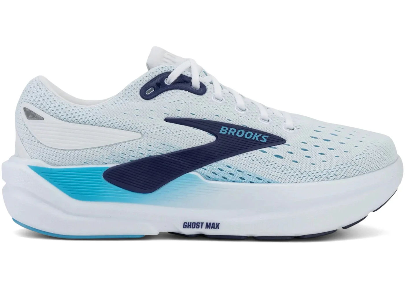Brooks Ghost Max 3 Bright White Beacon Blue Teal - 1