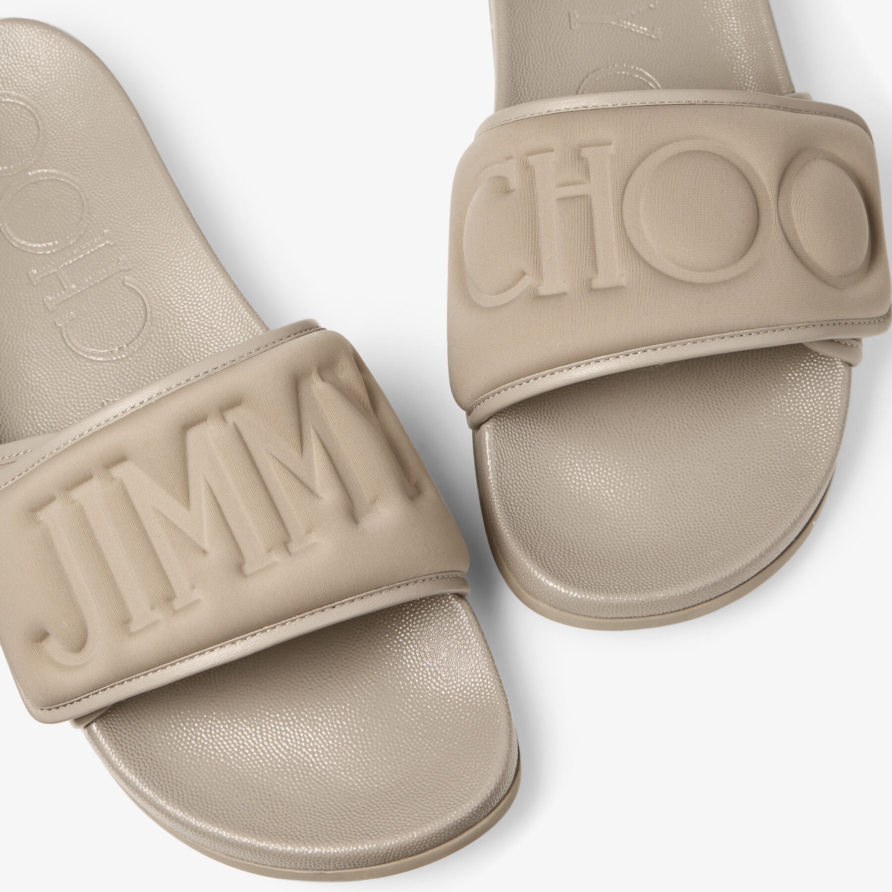 Fitz/M
Taupe Puffed Logo Lycra Slides - 3