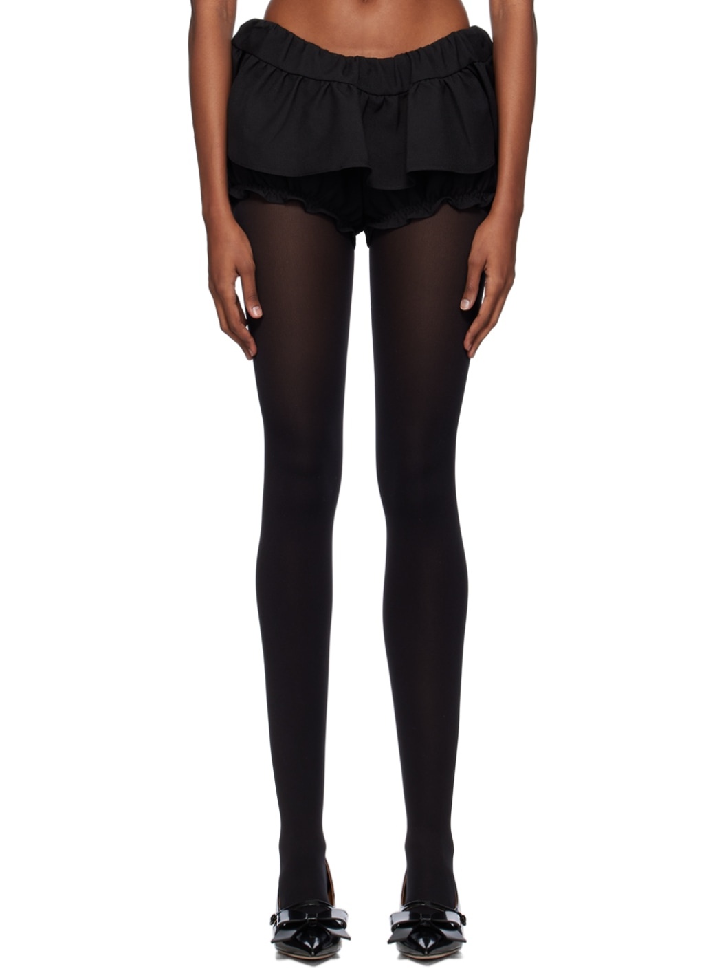 Black Layered Miniskirt - 1