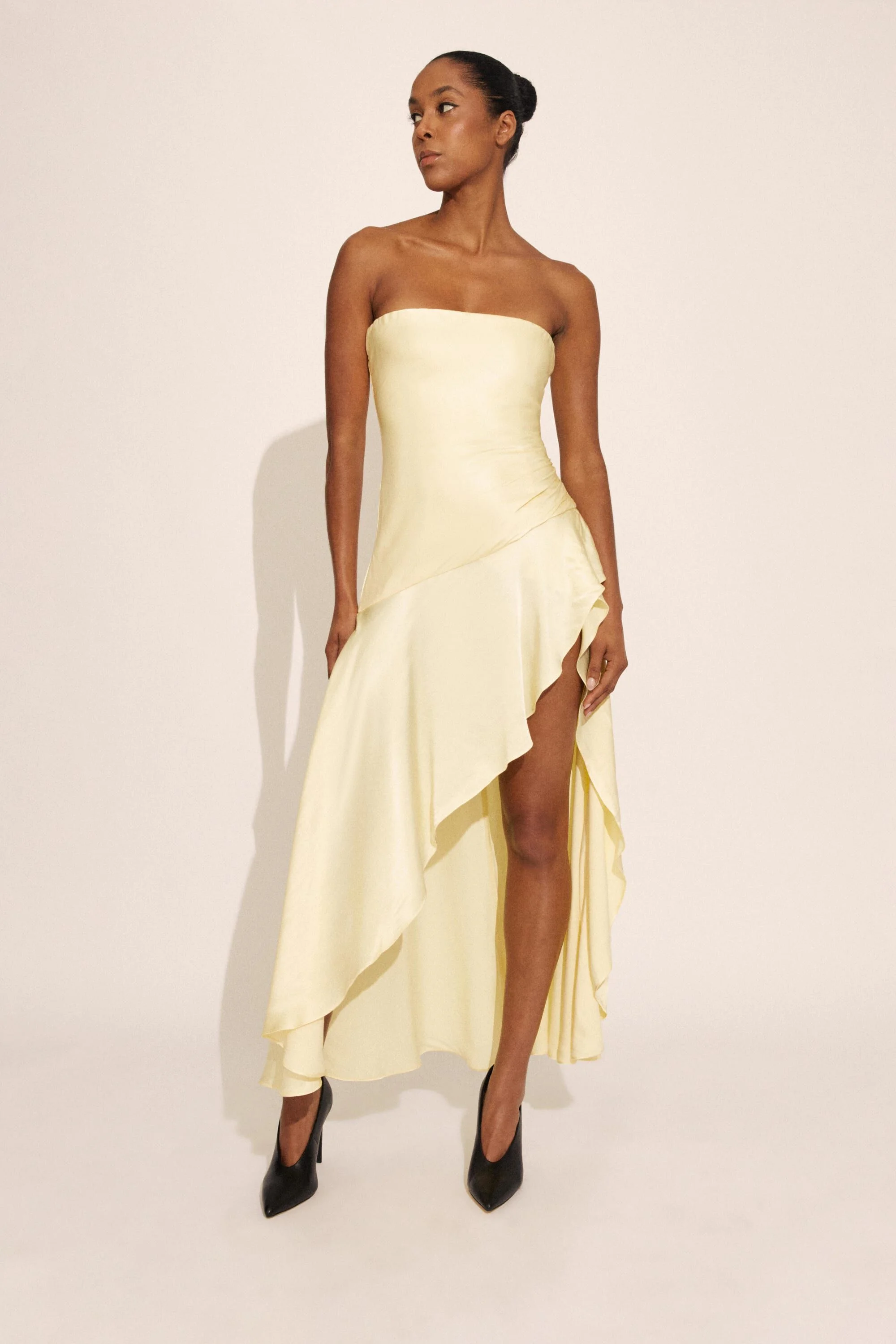 Lorenza Midi Dress In Canary Yellow - 1