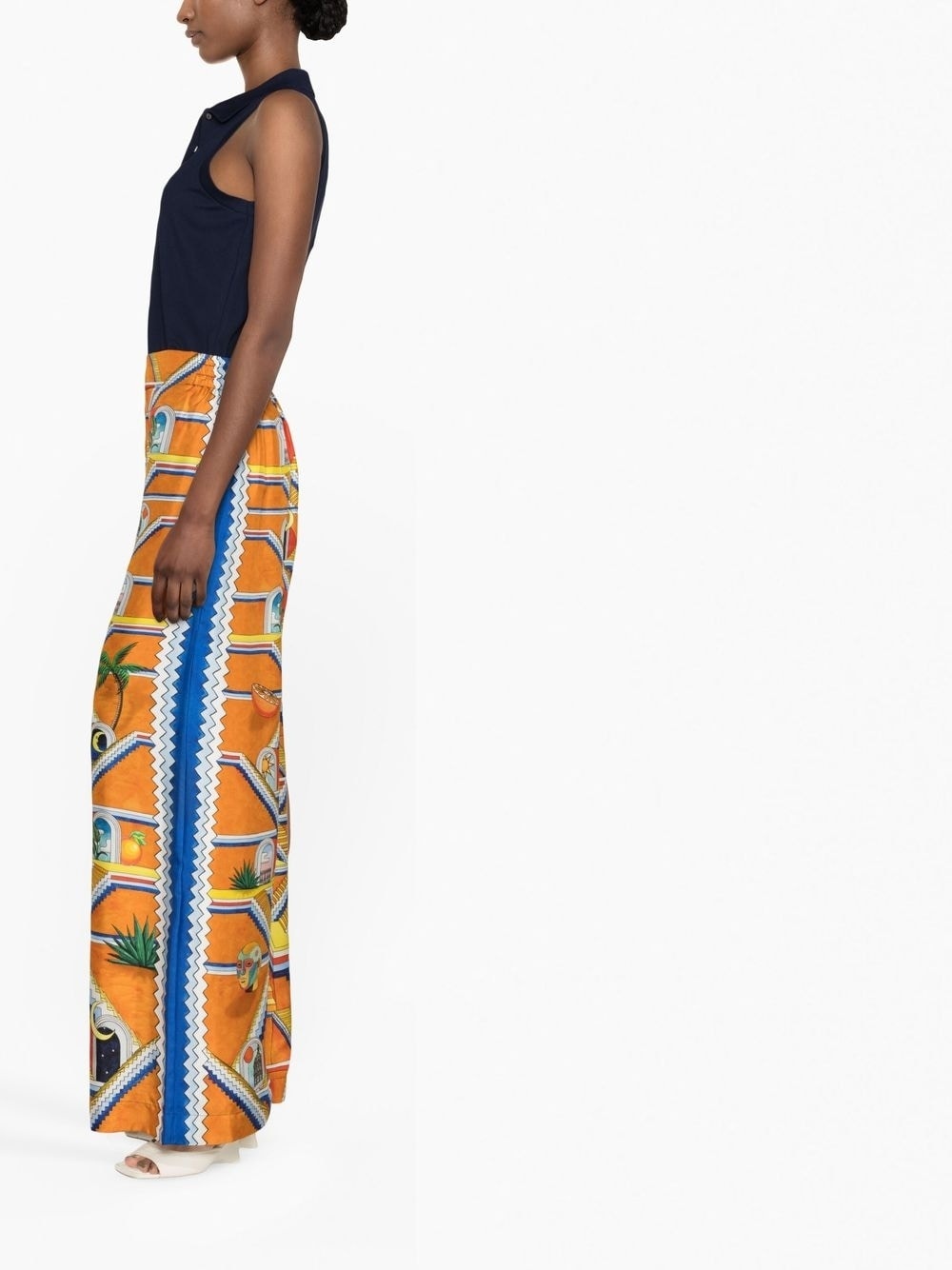 graphic-print wide-leg trousers - 3