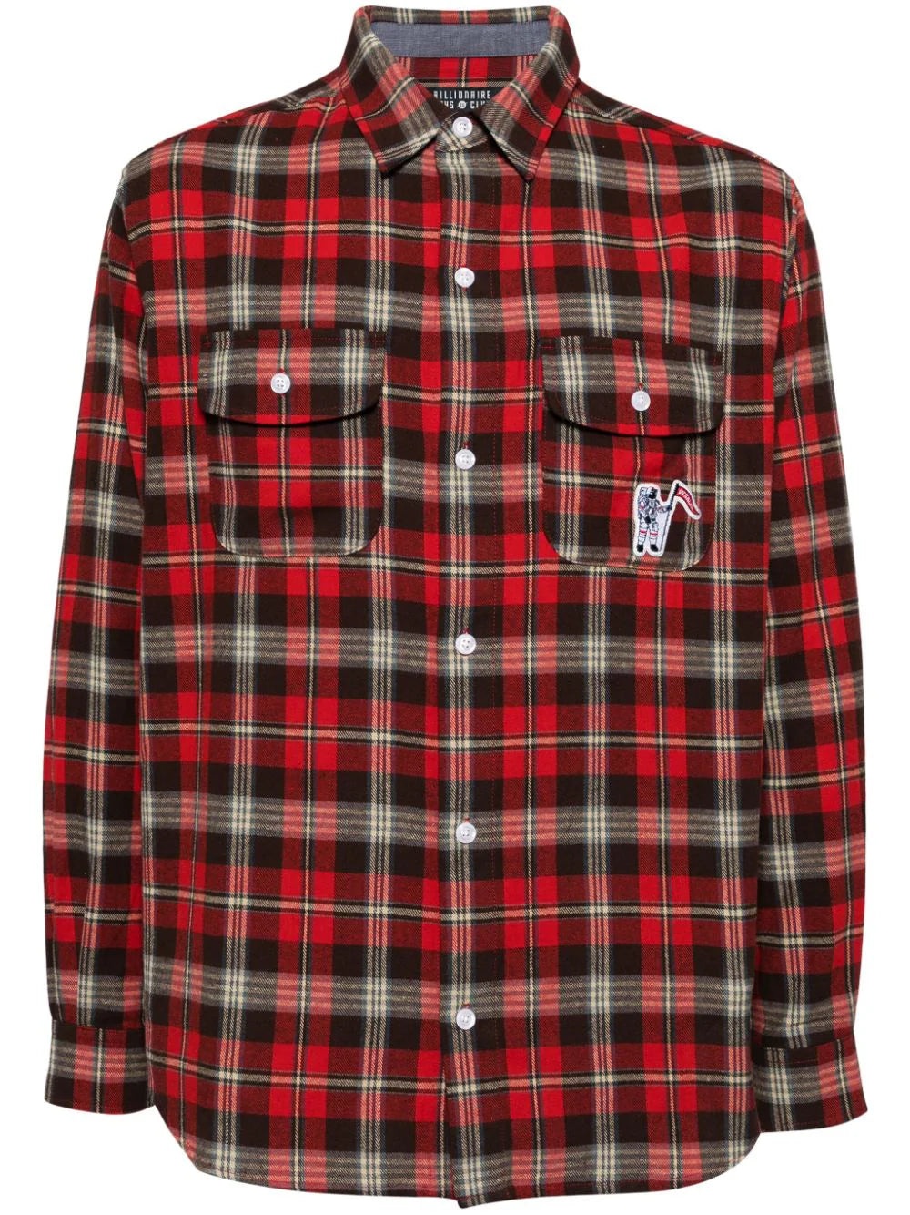LOGO-PRINT CHECK SHIRT - 1