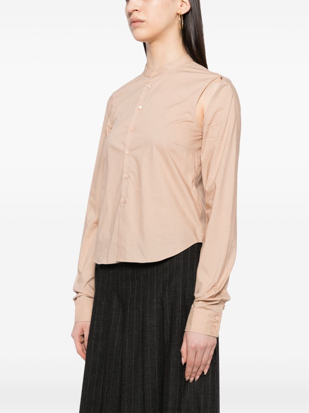 cut-out cotton shirt - 3