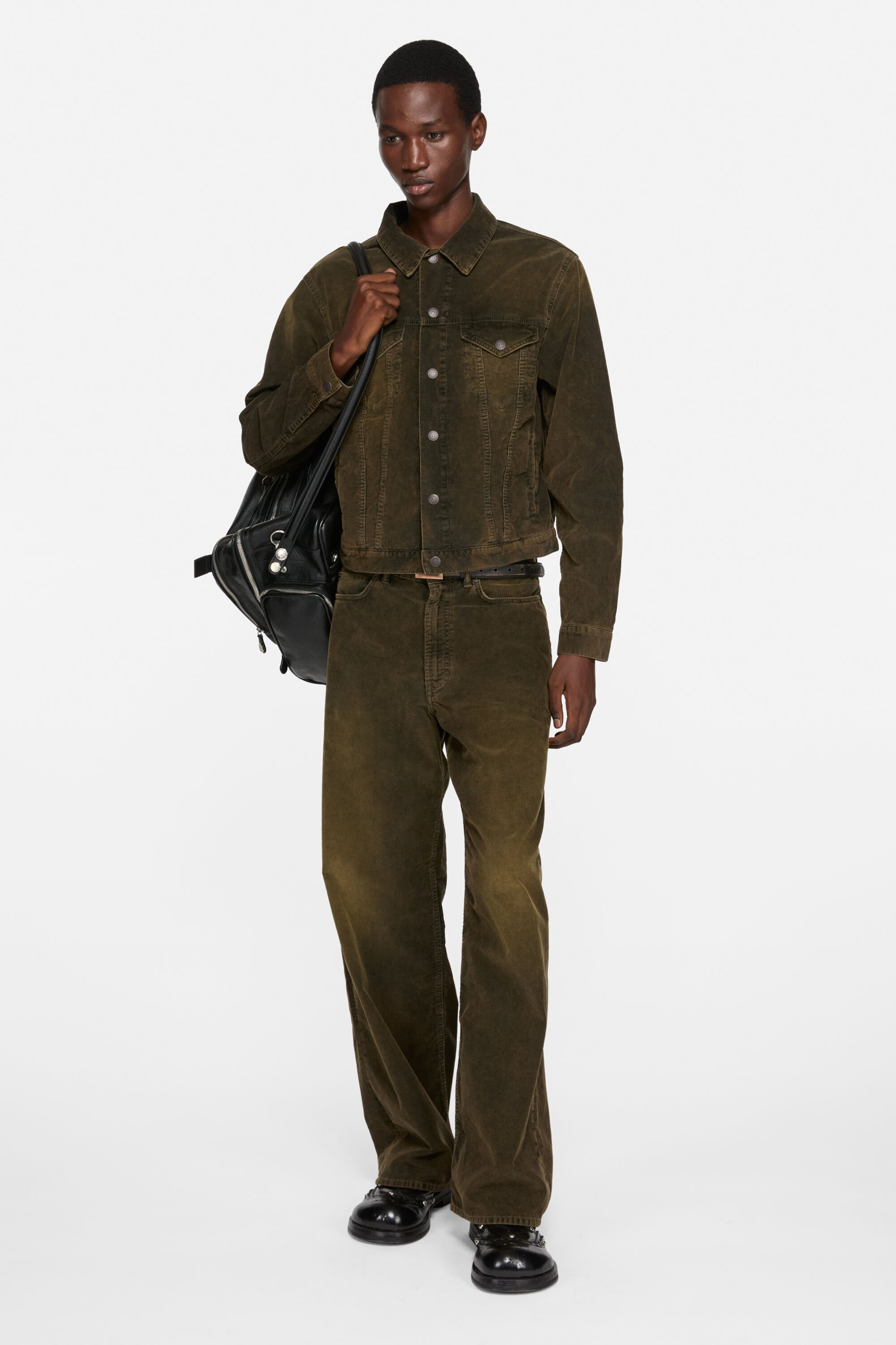 Corduroy trousers - Olive green - 2