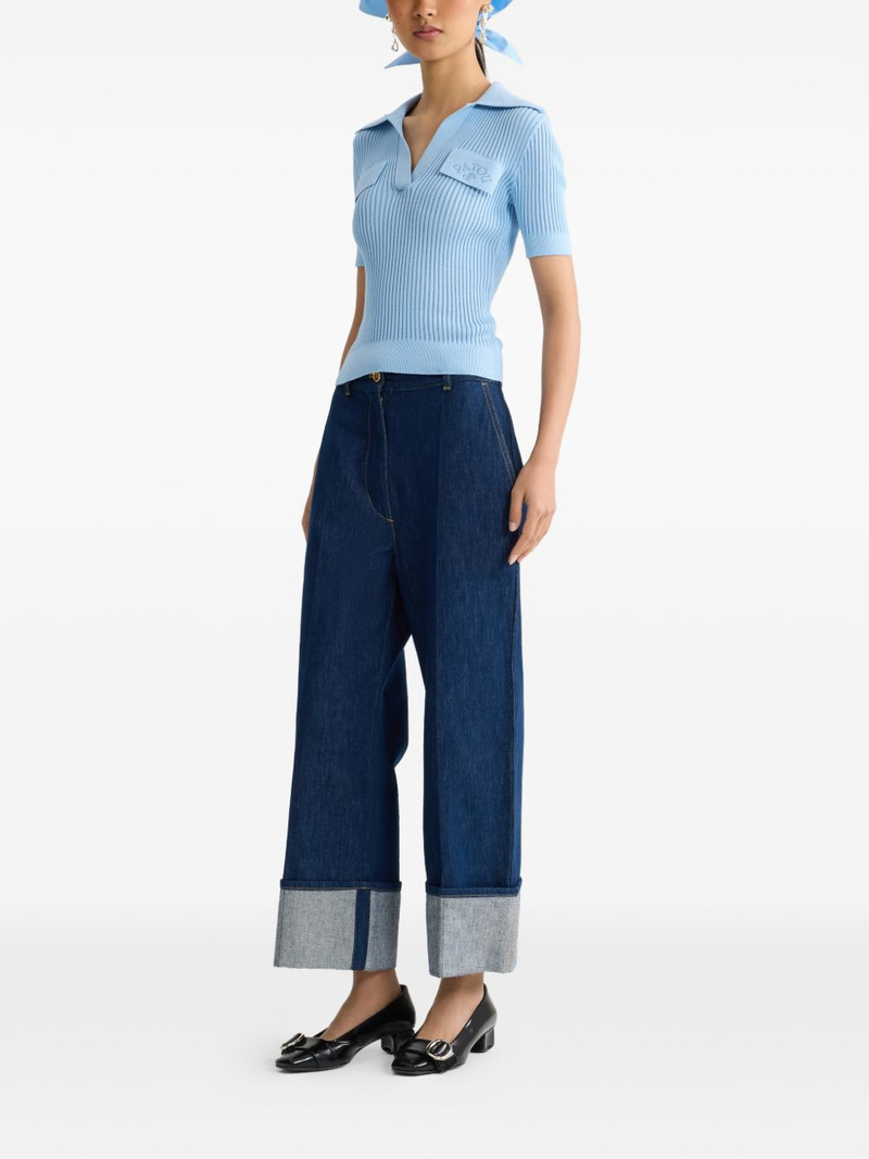 PATOU embroidered-logo top outlook