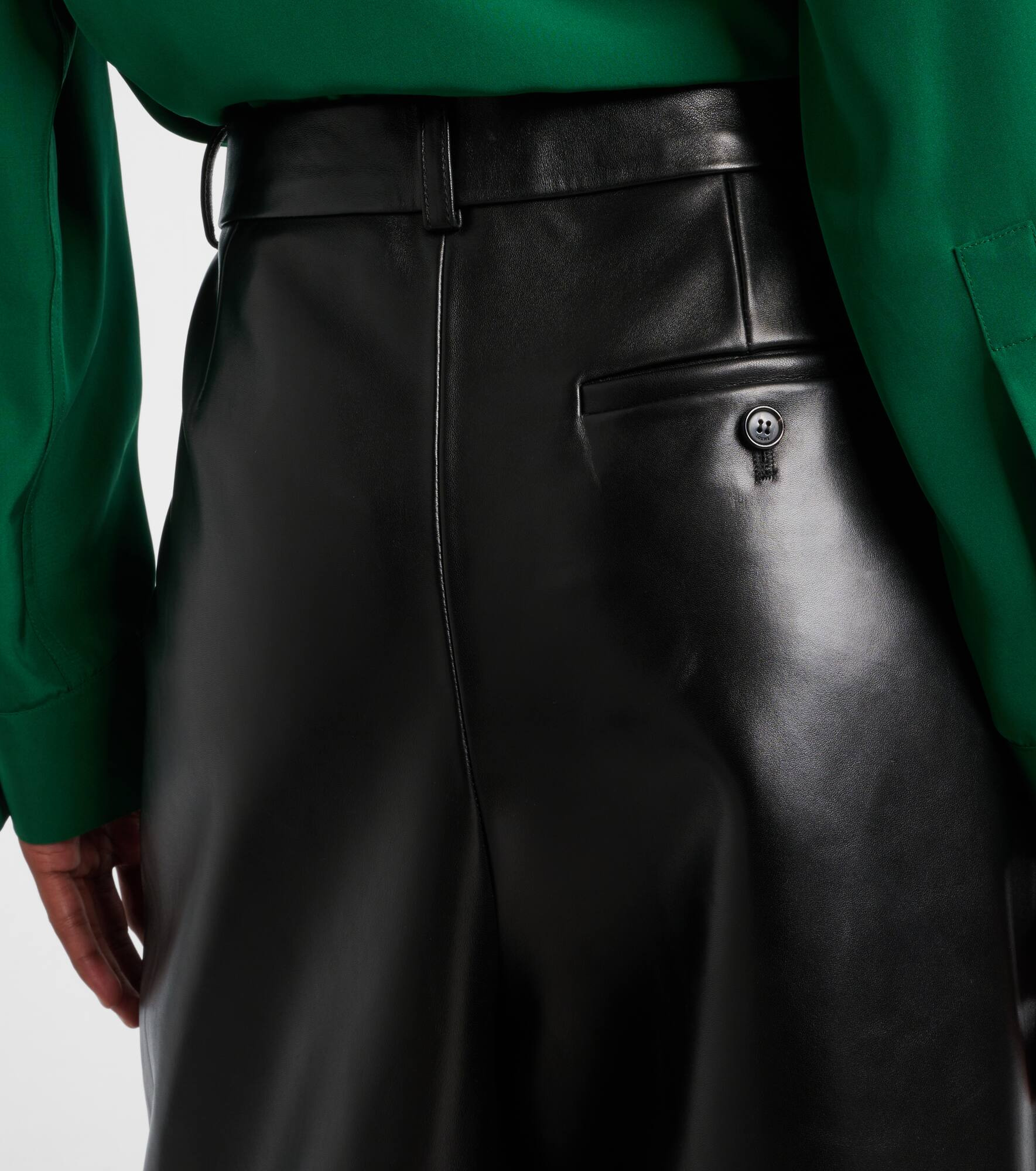 Leather wide-leg pants - 5