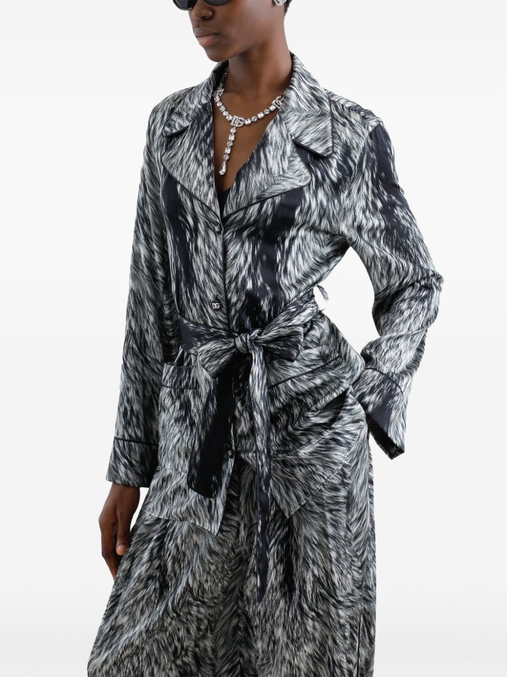 fur-print blouse - 4