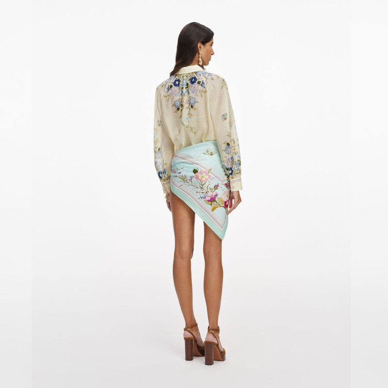 self-portrait Yellow Floral Organza Blouse outlook