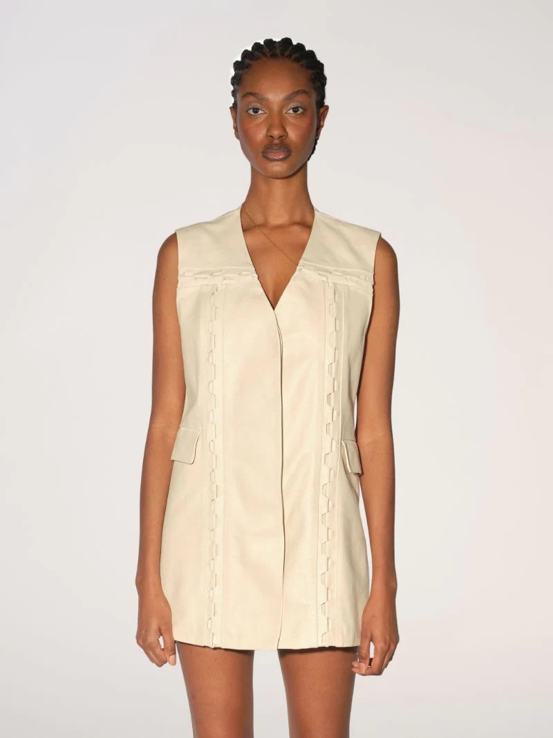 LACE UP LEATHER VEST - 3