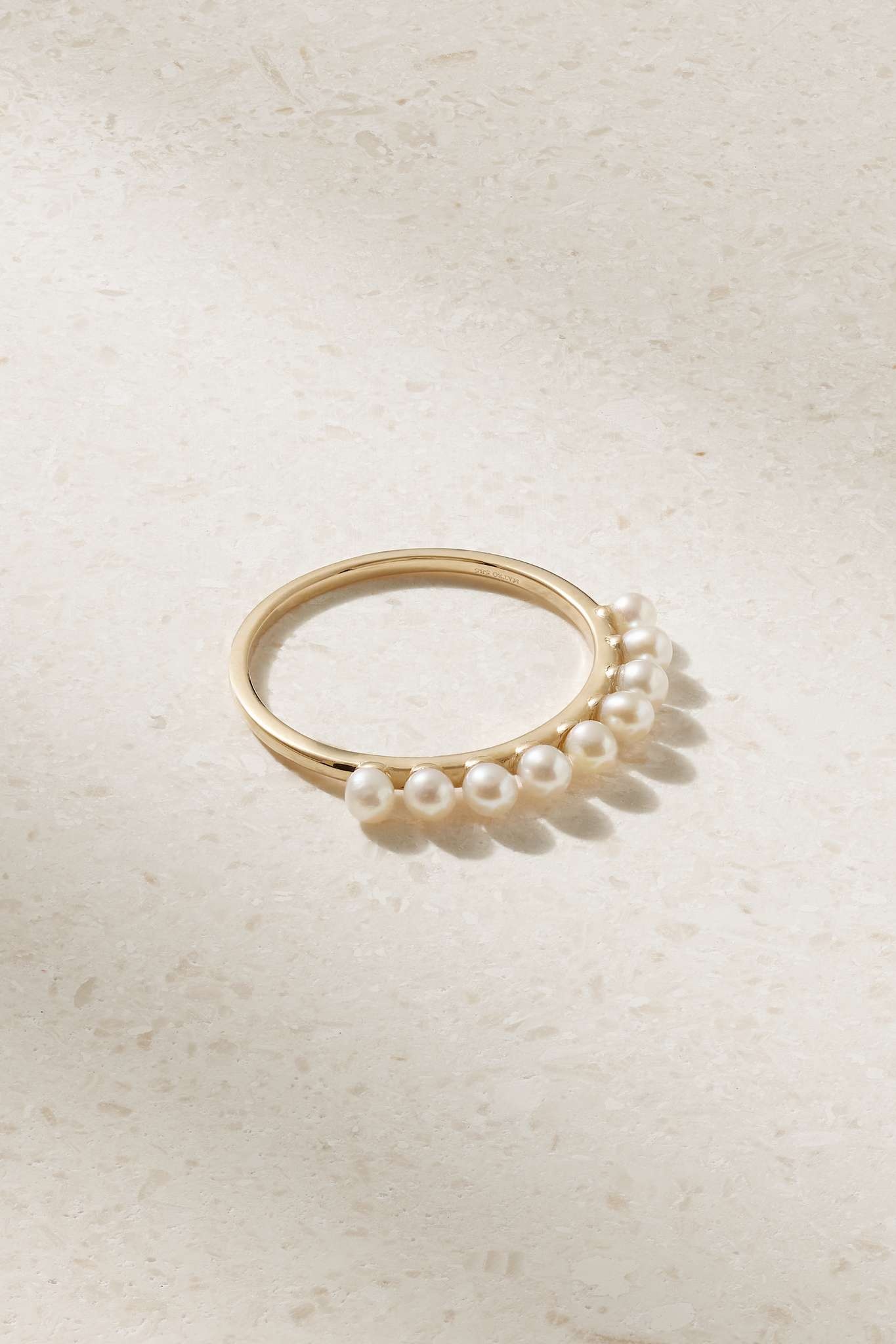 14-karat gold pearl ring - 1