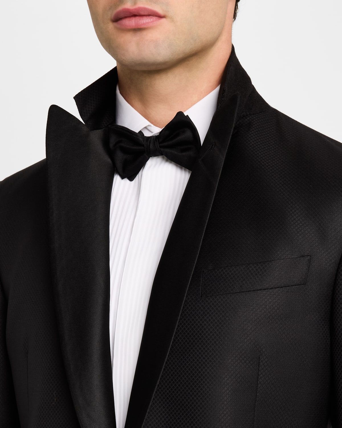 Men's Wool and Silk Micro-Textured Two-Piece Tuxedo - 10