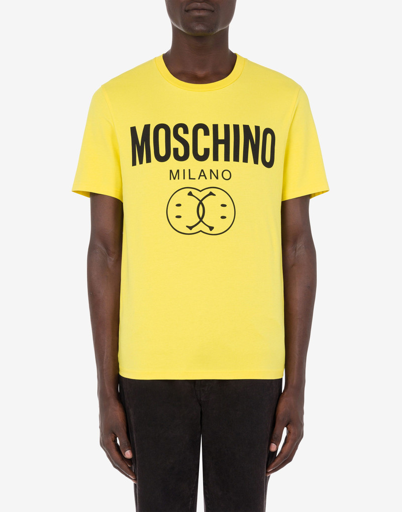 Moschino DOUBLE SMILEY® LOGO ORGANIC JERSEY T-SHIRT outlook