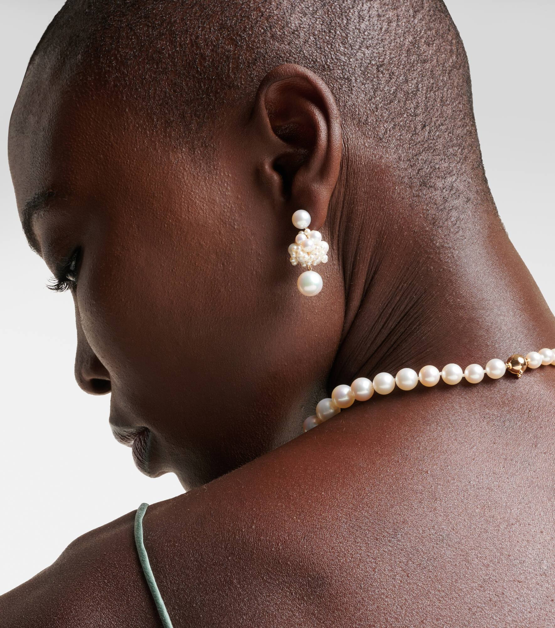 Dora Perle 14kt gold drop earrings with pearls - 3