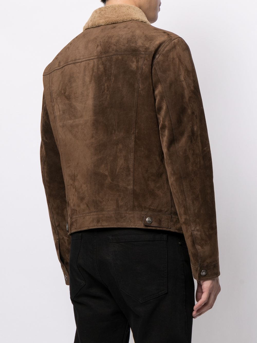 collared suede jacket - 4