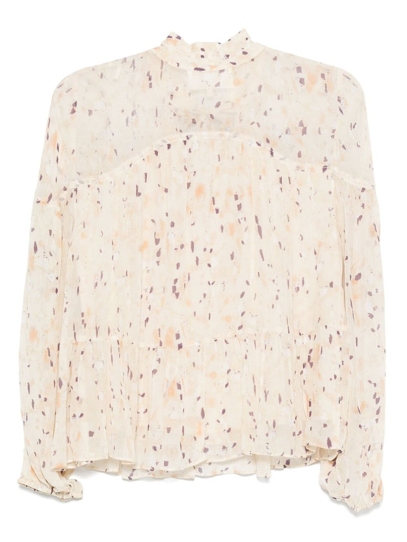 ba&sh Kamala bow-detailed printed blouse outlook