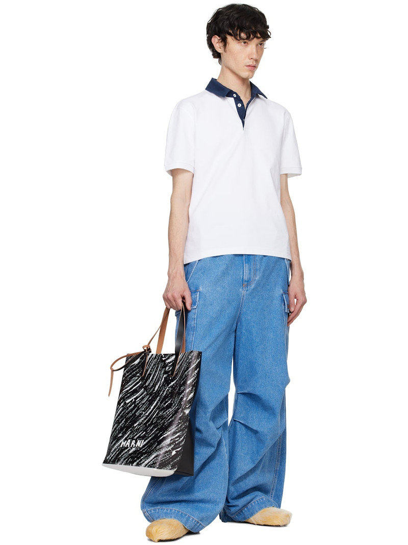 Marni White Canvas Collar Polo outlook