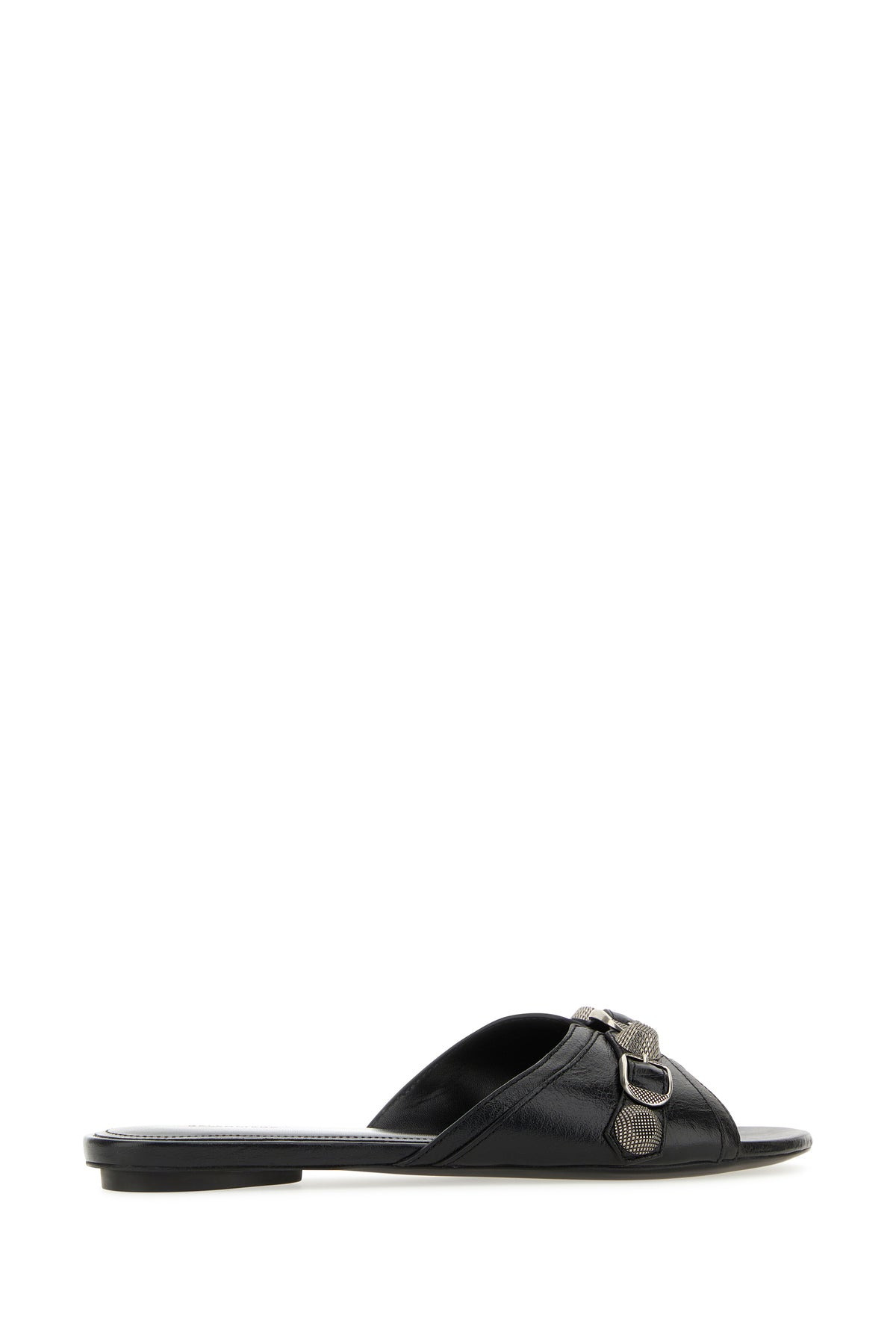 Black leather slippers - 3
