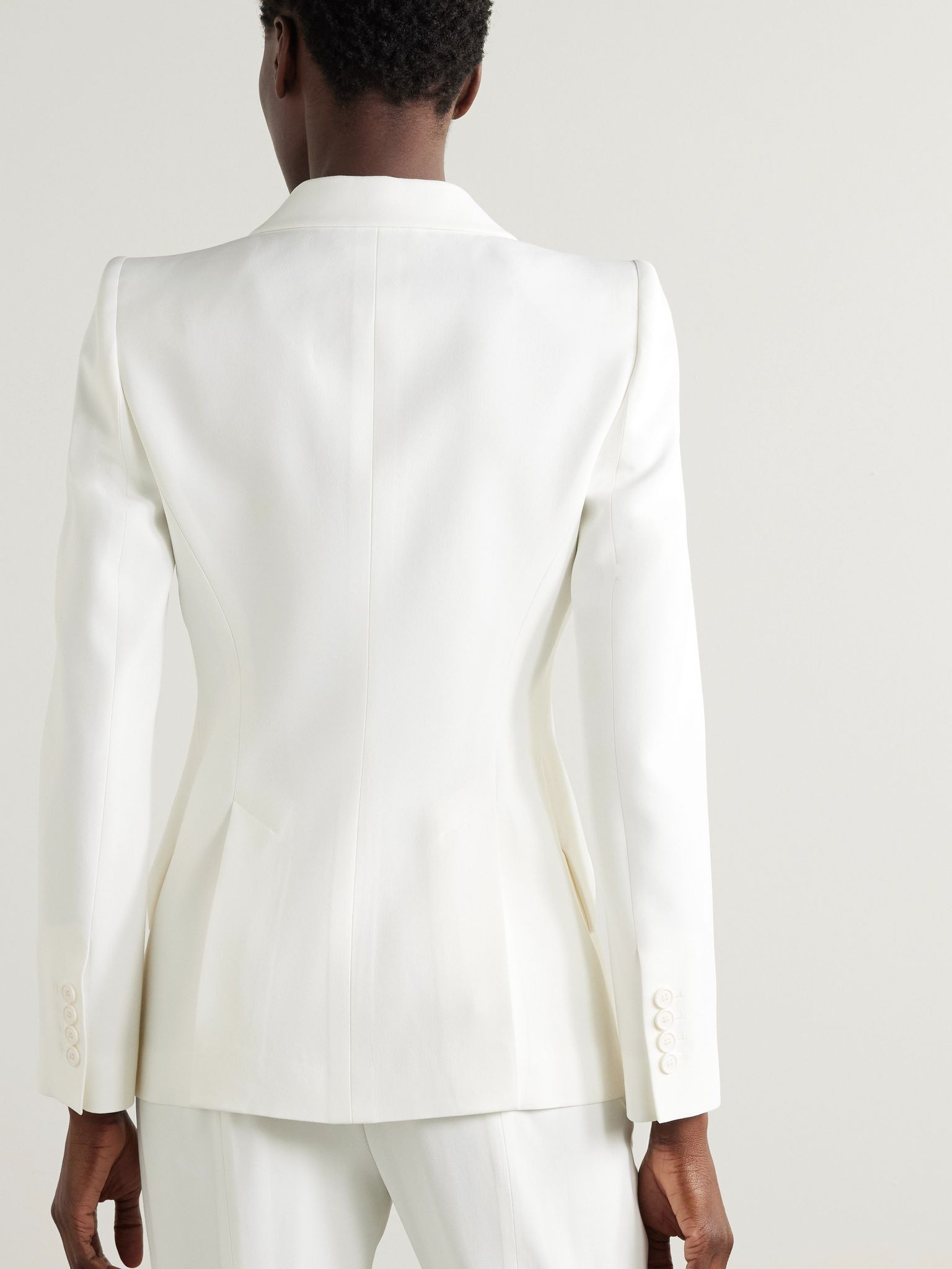 Embellished crepe blazer Ivory - 3