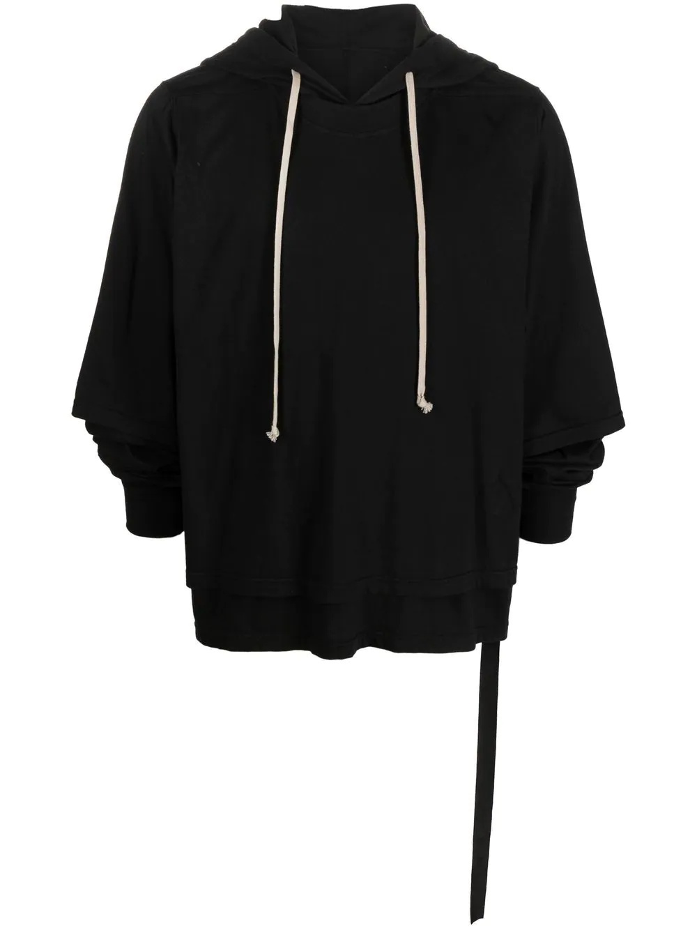 layered organic cotton hoodie - 1