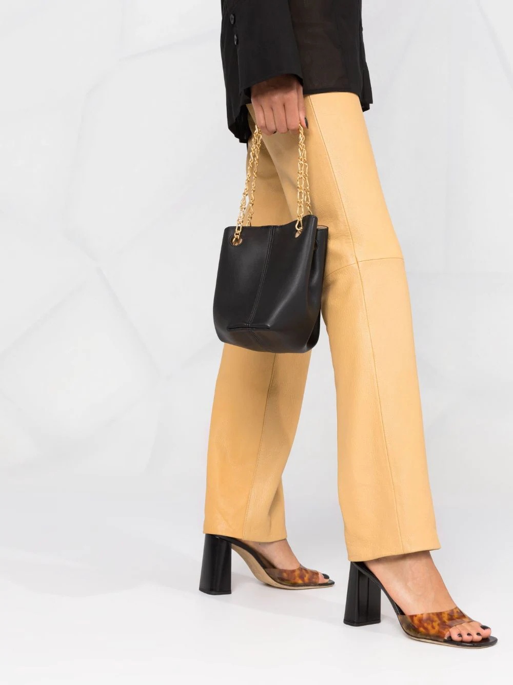 vegan-leather chain-strap tote bag - 3