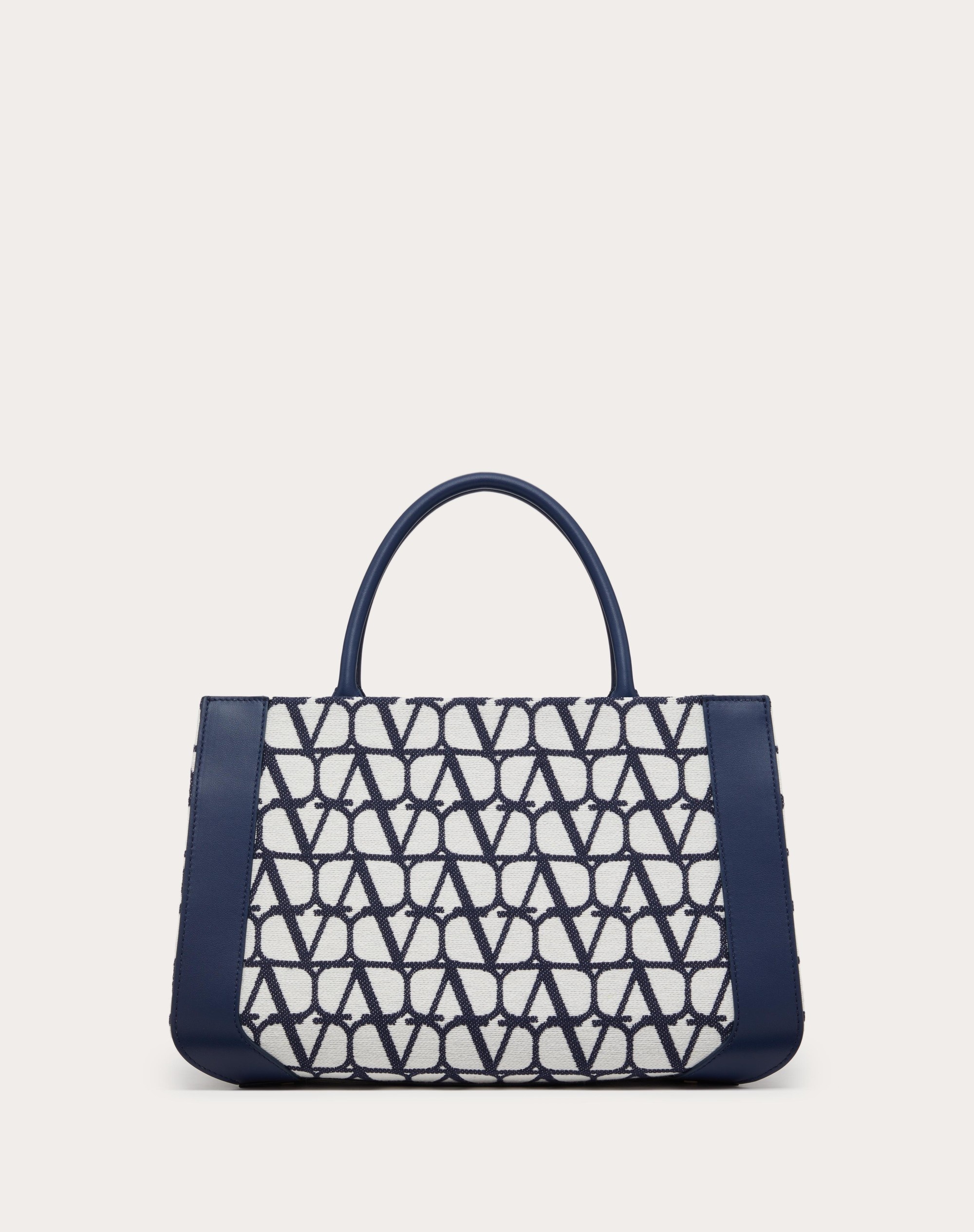 MEDIUM VLOGO SIGNATURE HANDBAG IN COTTON TOILE ICONOGRAPHE - 4