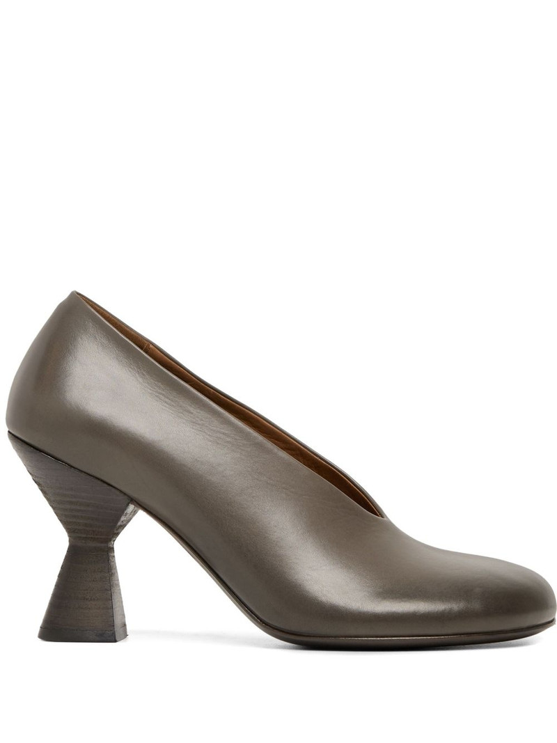 sculpted-heel leather pumps 1