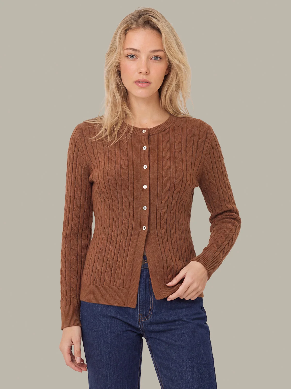 Juliette Cable Split Hem Cardigan - 1