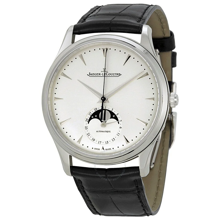 Jaeger LeCoultre Master Silver Dial Leather Men's Watch Q1368420 - 1