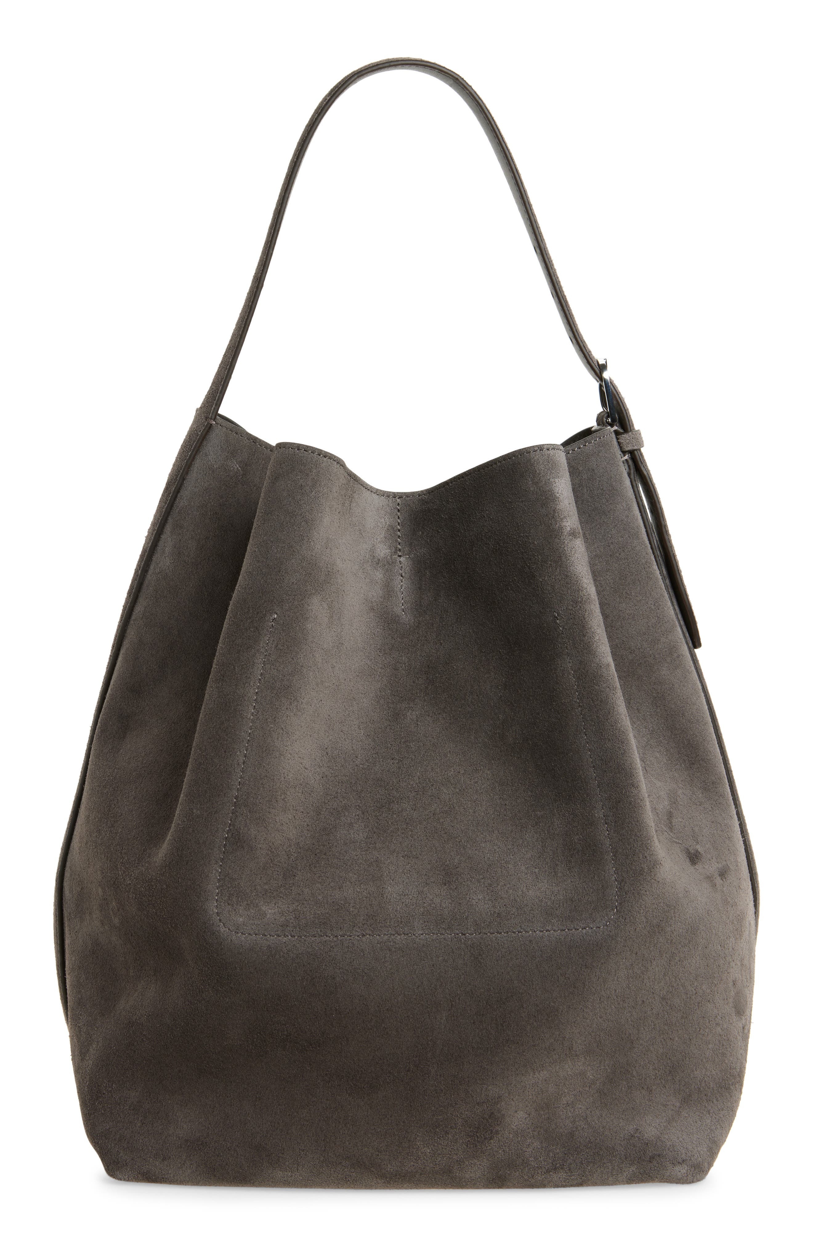 TOTEME Belt Strap Suede Hobo Bag in Granite at Nordstrom - 4