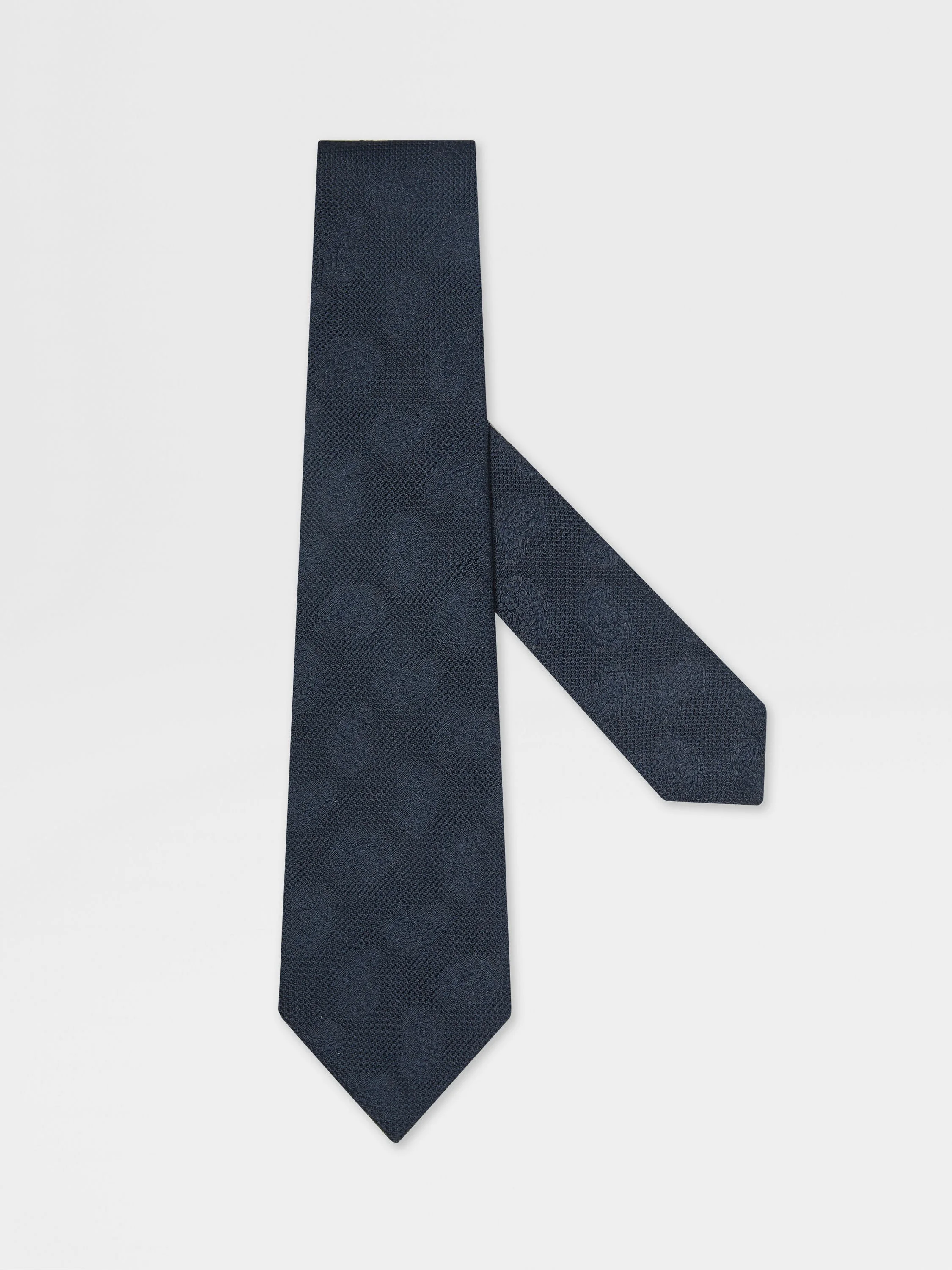 DARK BLUE SILK TIE - 1
