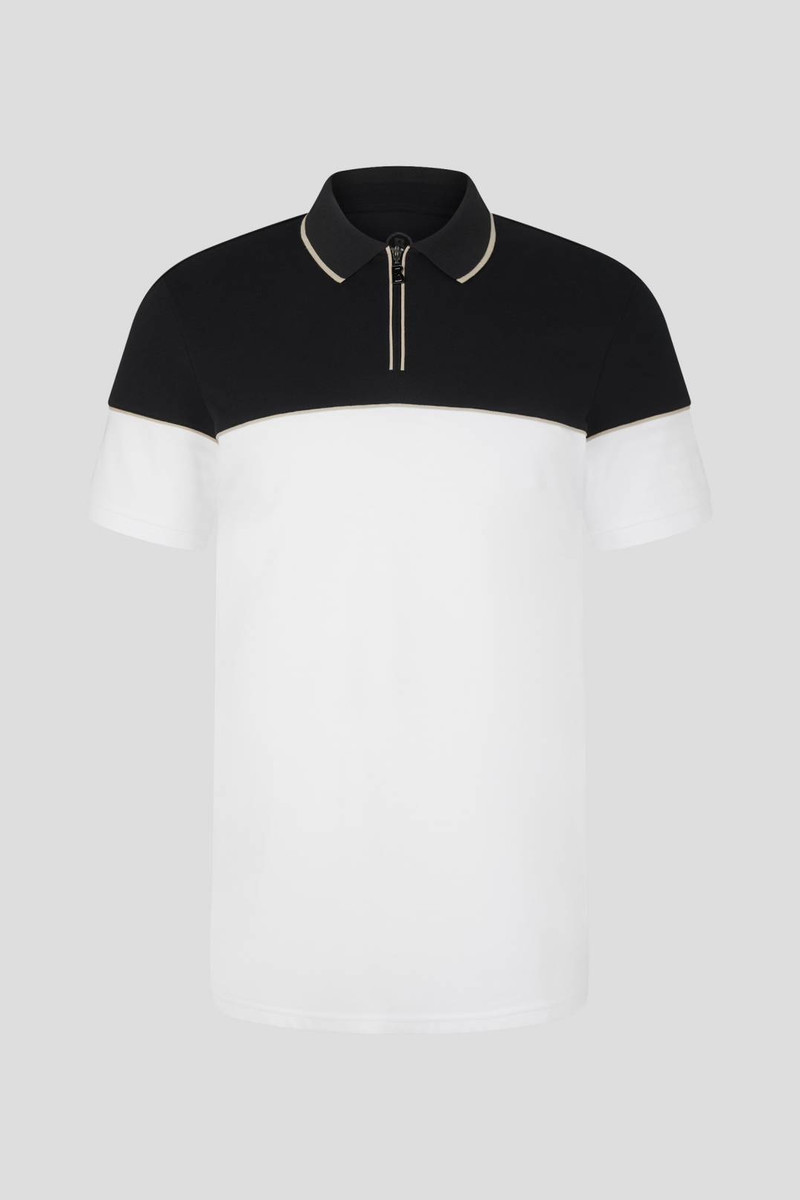 YANIS FUNCTIONAL POLO SHIRT IN BLACK/WHITE 1