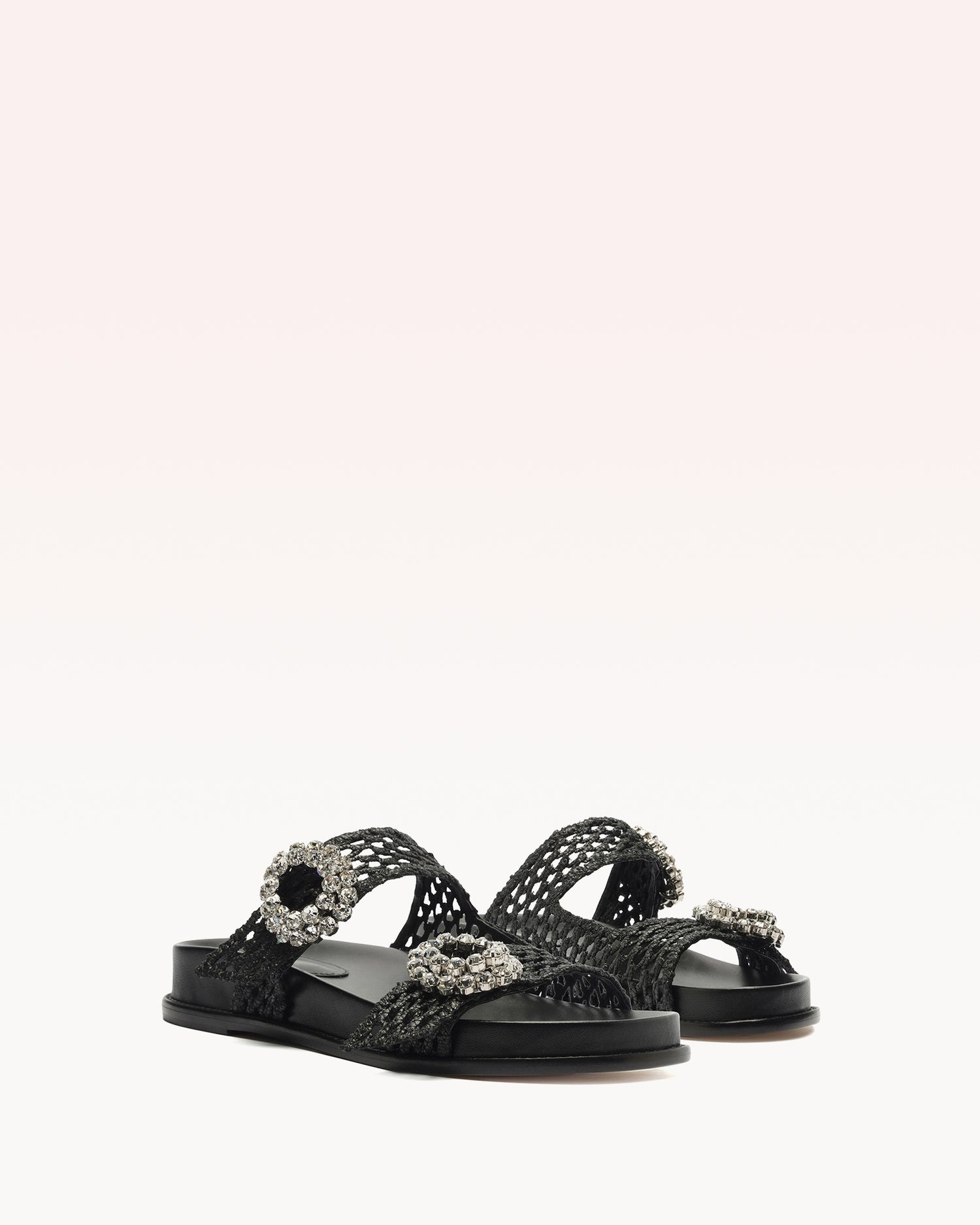 SALMA RAFFIA CRYSTAL FLAT - 2