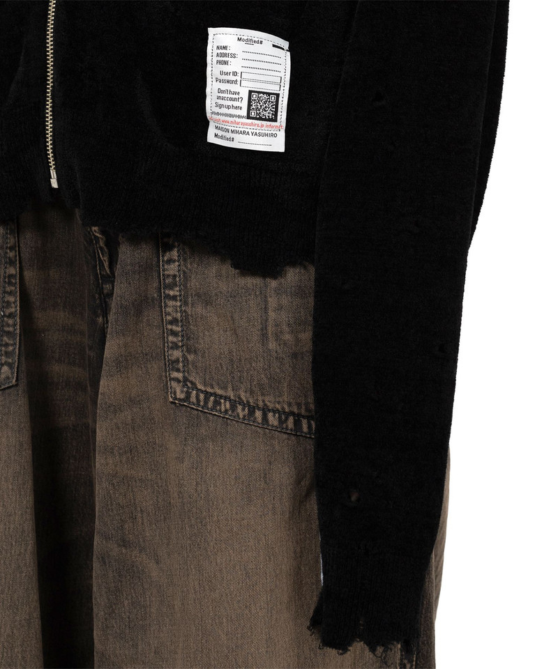 Distressed High Neck Knit Cardigan 9